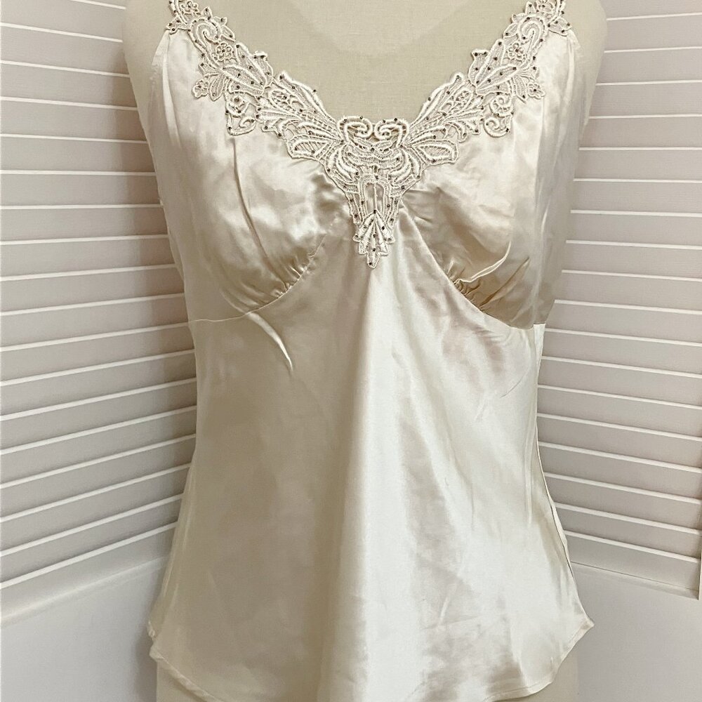 Silky Vintage Camisole - Champagne color - LACE